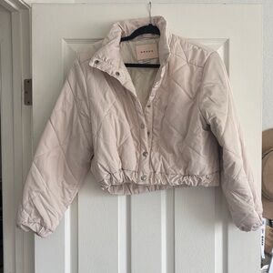 Blank NYC cream Quilted Puffer Jacket